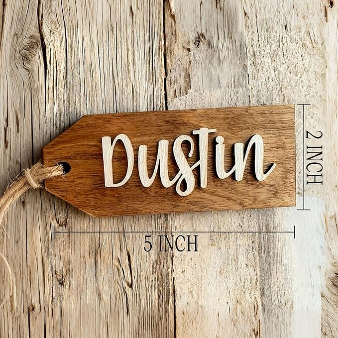 5Pcs Personalized Christmas Stocking Name Tags Custom Wooden Stocking Name Tag Customized Letters Tags Custom Xmas Stockings Hanging Tag Gifts for Christmas Stockings