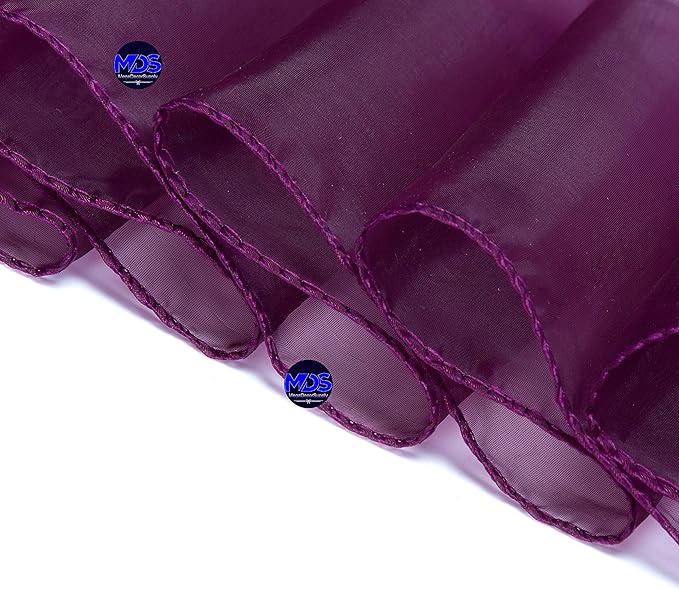 MDS Pack of 150 PCS Organza Chair Sashes Wider Dining Chair Bows Ribbon Tie Back for Wedding Party Birthday Bridal Shower Reception Event Banquet Home Chair Cover Decoration - Eggplant