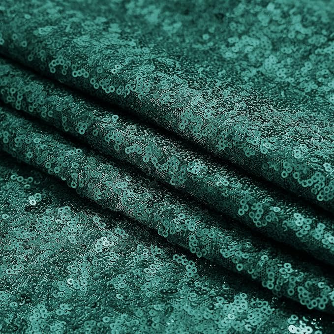 Sugargirl Dark Green Sequin Backdrop Curtain 2 Panels 2FTx8FT Glitter Dark Green Background Drapes Sparkle Photography Backdrop for Party Wedding Birthday Wall Decoration