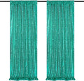 Mermaid Sequin Photo Backdrop Decor: Lake Green Glitter Background 2 Panels 2FT x 8FT for Ocean Party Baby Shower