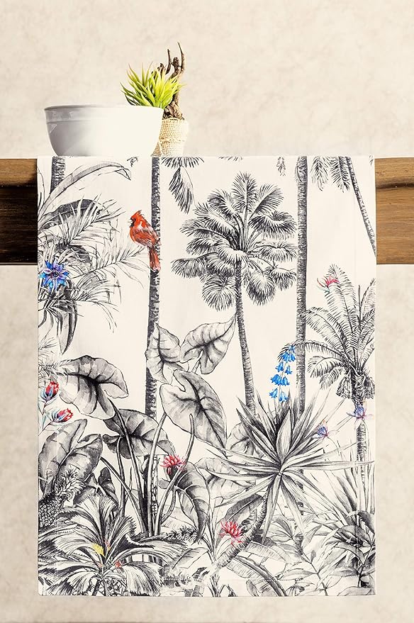 Maison d' Hermine Table Runner 100% Cotton Single Layer Table Runners 48 inches Long for Thanksgiving Christmas Decorations Home Kitchen Dining Party Wedding (Amazonia, 14.5" x 48")