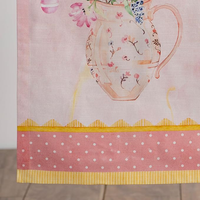 Maison d' Hermine Table Runner 100% Cotton Single Layer Table Runners 108 inches Long Decorative for Home Kitchen Dining Party Wedding Bridal Shower Spring Summer (Easter Zest, 14.50" x 108")
