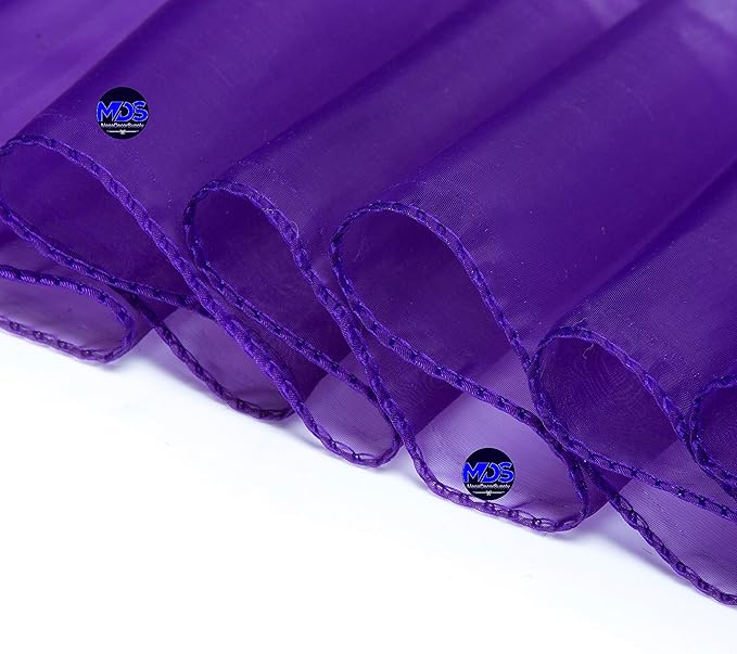 MDS Pack of 50 PCS Organza Chair Sashes Wider Dining Chair Bows Ribbon Tie Back for Wedding Party Birthday Bridal Shower Reception Event Banquet Home Chair Cover Decoration - Purple