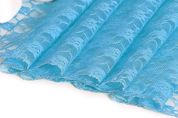 MDS Pack of 25Wedding 12 x 108 inches Lace Table Runner for Wedding, Decorations for Birthday Parties, Banquets, Graduations, Engagements, and Runners fit Rectangle, Round Table- Turquoise