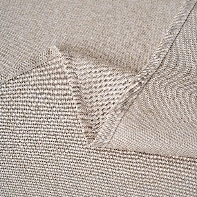 NLMUVW Linen Tablecloth Rectangle, Rustic Textured Table Cloth Water Resistant Farmhouse Table Cover for Kitchen Dining Party Coffee, Oatmeal, 54x96 Inch