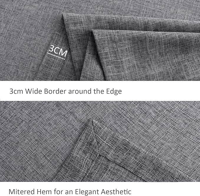 maxmill Flaxy Faux Linen Table Cloth with 2-Tone Slubby Texture Wrinkle Free Anti-Shrink Soft Tablecloth for Kitchen Dining Tabletop Outdoor and Indoor Use Rectangle 60 x 104 Inch Charcoal