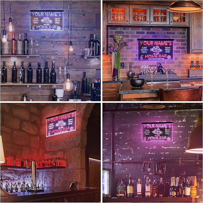 ADVPRO Personalized Your Name Custom Home Bar Beer Established Year Dual Color LED Neon Sign Green & Yellow 24 x 16 Inches st6s64-p1-tm-gy
