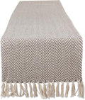 DII Woven Basic Tabletop Collection Chevron Table Runner, 15x72, Gray