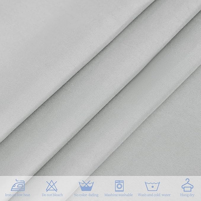 6 Pack Light Grey Rectangular Tablecloths, 60 x 126 Inch, Polyester/Fabric, Wrinkle & Stain Resistant, Classic Style, Perfect for 8ft Tables, Weddings, Banquets, Parties