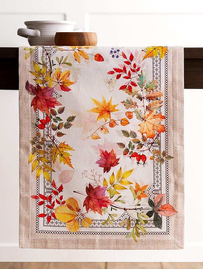 Maison d' Hermine Table Runner 100% Cotton Single Layer Table Runners 60 inches Long for Thanksgiving Christmas Decorations Home Kitchen Dining Party Wedding (Amarante, 14.5" x 60")