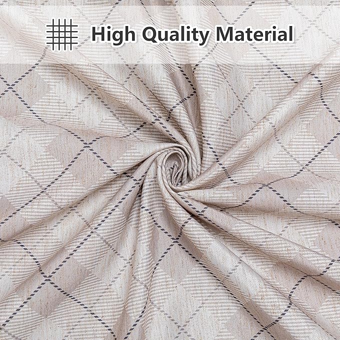 MYSKY HOME Table Cloth 60x120 in Rectangle, Heavy Duty Linen Look Waterproof Tablecloths Farmhouse Tablecloth, Wrinkle Free Table Cover with Black Plaid for Kitchen Dining, Party