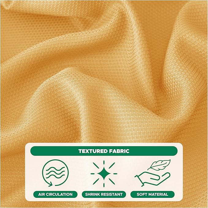 Biscaynebay Fall Tablecloth Textured Fabric 52x70 Inch Rectangular, Fall Gold Thanksgiving Autumn Harvest Water Resistant Fabric Tablecloths for Kitchen, Dining, Wedding, Parties Machine Washable