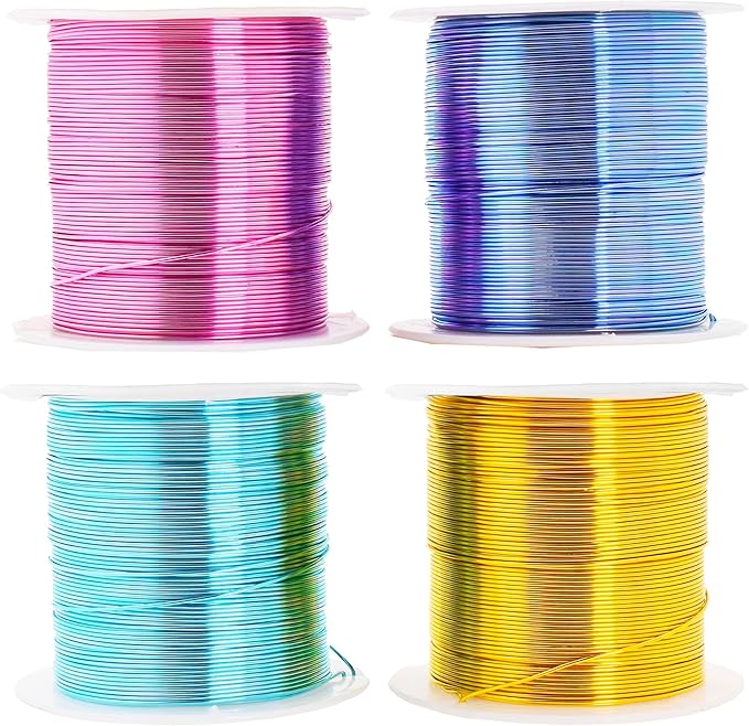 Mandala Crafts 14 Gauge Anodized Aluminum Craft Wire for Jewelry Making - 240 FT Colored Flexible Pastel Wire - Bendable for Bonsai Armature Crafting Sculpting