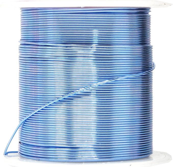 Mandala Crafts 22 Gauge Anodized Aluminum Craft Wire for Jewelry Making - 450 FT Colored Flexible Silver Copper Purple Pink Brown Ice Blue Wire - Bendable for Bonsai Armature Crafting Sculpting