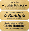 Caramel Sweet Life Personalized Name Plates, Solid Brass Engraved Plaque, Trophy Plates Engraved, Custom Name Plate with Adhesive Backing or Screws, 6" W x 2" H