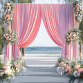 10ftx14FT Wrinkle Free Pink Backdrop Curtain, 2 Panels 14FT Height Pink Wedding Backdrop Drapes, Silky Polyester Back Drop Cloth for Birthday Photography Background Party Backdrop Draping