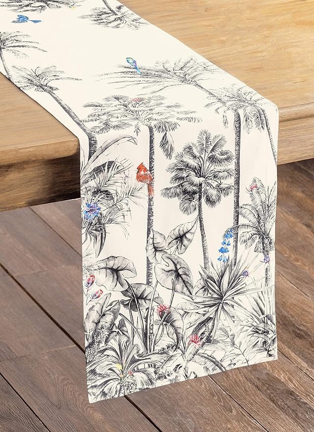 Maison d' Hermine Table Runner 100% Cotton Single Layer Table Runners 108 inches Long for Thanksgiving Christmas Decorations Home Kitchen Dining Party Wedding (Amazonia, 14.5" x 108")