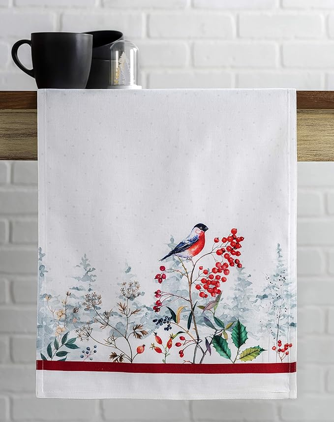 Maison d' Hermine Table Runner 100% Cotton Double Layer Table Runners 72 inches Long for Thanksgiving Christmas Decorations Home Kitchen Dining Party Wedding (Morzine, 14.5" x 72")
