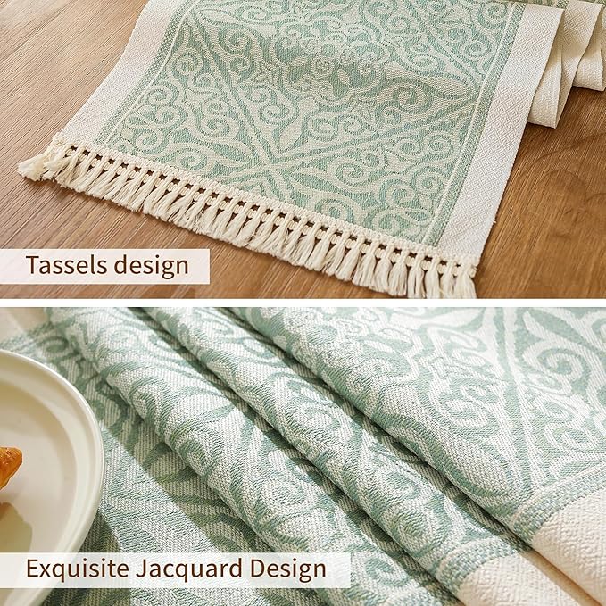 Table Runners 138 Inches,Waterproof Boho Table Runner with Tassel Fringe,Table Runner for Party Coffee Table
