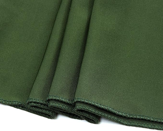 MDS Pack of 75 Spandex Chair Sashes Bows Elastic Stretch Dining Chair Bands Ties Without Slider Buckle Universal fits for Wedding Baby Shower Birthday Party Banquet Event Decoration - Olive Green