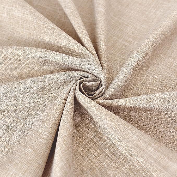 Fitable Faux Linen Beige Tablecloths for Rectangle Tables - 90 x 156 Inch - 6 Pack Fabric Textured Washable Table Clothes Floor Lenghth Table Covers for Wedding, Party, Banquet, Birthday