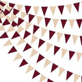 Burgundy Party Decorations Maroon Champagne Gold Triangle Banner Flag Bunting Pennant for Birthday Engagement Wedding Bridal Shower Baby Shower Anniversary Bachelorette Hen Party Decorations Supplies