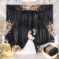 Black Backdrop for Parties 4 Panels 4.8x8FT Sequin Curtains Backdrop Drapes Giltter Photo Photography for Wedding Bridal Baby Shower Graduation