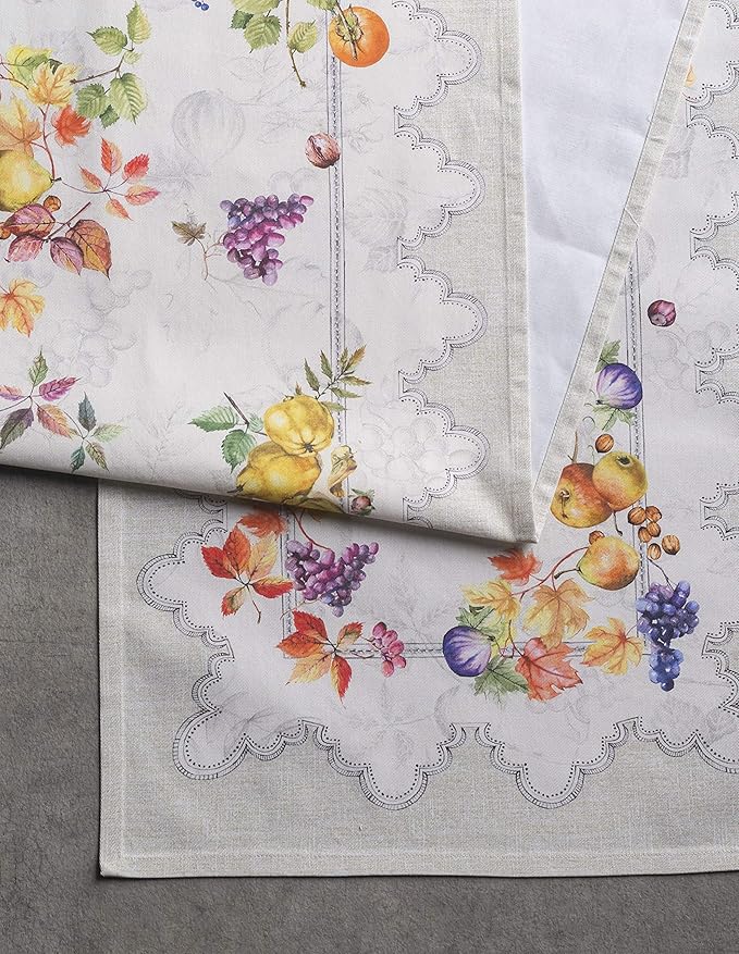 Maison d' Hermine Table Runner 100% Cotton Single Layer Table Runners 36 inches Long for Thanksgiving Christmas Decorations Home Kitchen Dining Party Wedding (Fruit D'Hiver, 14.5" x 36")