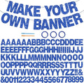 BEISHIDA 116 PCS A-Z Glitter Blue DIY Letter Banner Kit Make Your Own Banner，Including 111 Letters and Numbers 3 Rope and 2 Threading Device,Customized for Birthday Graduation Wedding Party Decor