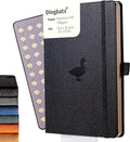Dingbats* Wildlife Grid Journal Notebook A5 - Vegan Leather Hard Cover, Ideal for Work, Travel - Pocket, Elastic Closure, Bookmark