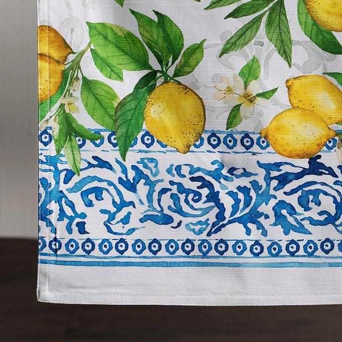 Maison d' Hermine Table Runner 100% Cotton Single Layer Table Runners 108 inches Long Decorative for Home Kitchen Dining Party Baby Shower Wedding Bridal Shower Spring Summer (Cedrat, 14.50" x 108")