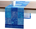 Maison d' Hermine Table Runner 100% Cotton Single Layer Table Runners 108 inches Long Decorative for Home Kitchen Dining Party Wedding Bridal Shower Spring Summer (Indigo Love, 14.50" x 108")