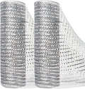 Ribbli 2 Rolls Silver Mesh Ribbon,10 inch x 30 feet(10Yard) Each Roll,Metallic Lt.Silver with Wide Silver Foil,Valentine's Day Ribbon for Wreath Swags and Decorating