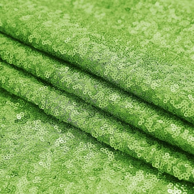Sugargirl Apple Green Sequin Backdrop Curtain 2 Panels 2FTx8FT Glitter Apple Green Background Drapes Sparkle Photography Backdrop for Party Wedding Birthday Wall Decoration
