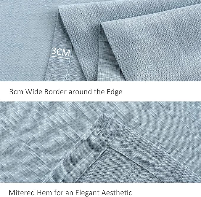 maxmill Lux Faux Linen Tablecloth with Slubby Yarn Textured Weaves Wrinkle Free Anti-Shrink Soft Table Cloth for Kitchen Dining Tabletop for Outdoor and Indoor Use Rectangle 60 x 84 Inch Slate Blue