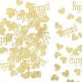 Gold Engagement Confetti With Hearts - Engagement Party Decorations, Bride To Be, Bridal Shower Decor