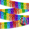 4 Pack 10 Feet Colorful Foil Fringe Garland Rainbow Tinsel Streamers Banner Fringe Curtain Banner for Parade Floats Graduation Homecoming Carnival Birthday Pride Party Decor (Rainbow)