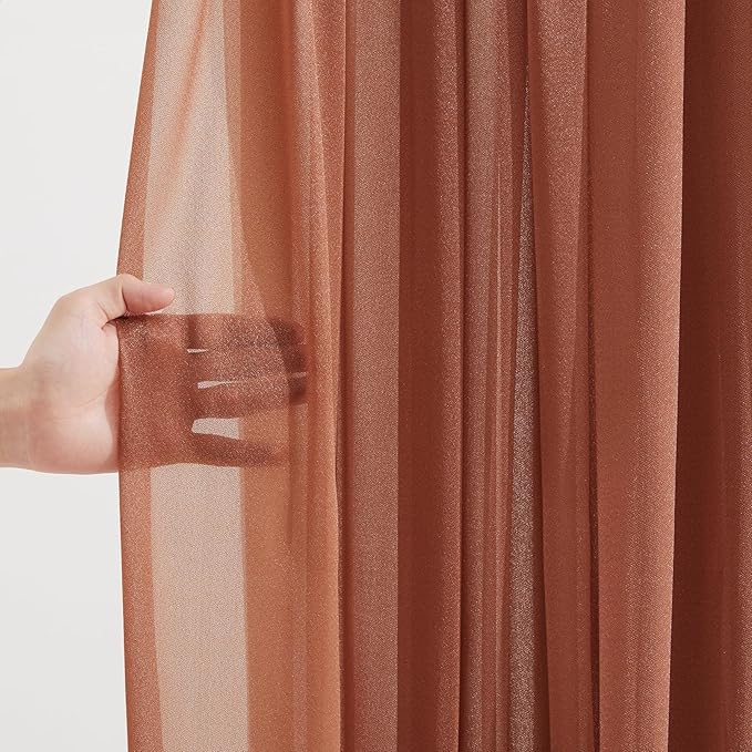 Terracotta Wedding Arch Draping Fabric 1 Panel 30'' x 20FT Terracotta Drapes Sheer Fabric Backdrop Arch Draping Fabrics for Wedding Ceremony Birthday Party Bridal Shower Decoration
