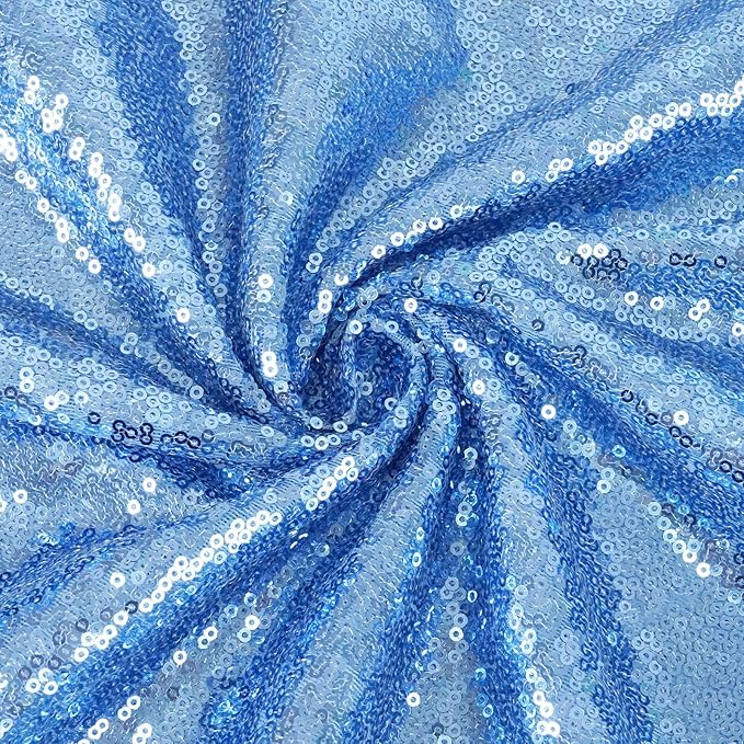 Eternal Beauty Baby Blue Sequin Backdrop, 8x8 Ft Glitter Background Curtains for Shimmer Photography Party Wedding Birthday Back Drop Decor