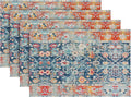 Snycler Table Runner Boho Table Runners Vintage Elegant Farmhouse Table Center Linen Decor for Home Dining Party Entrance (12x18 Inch,Set of 4) Boho-Blue&Red