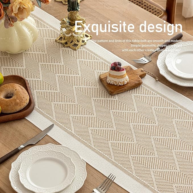 Table Runners 83 Inches,Waterproof Boho Table Runner with Tassel Fringe,Table Runner for Party Coffee Table