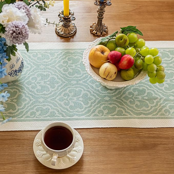 Table Runner 48 Inches Long,Waterproof Boho Table Runner with Tassel Fringe,Table Runners for Party Coffee Table