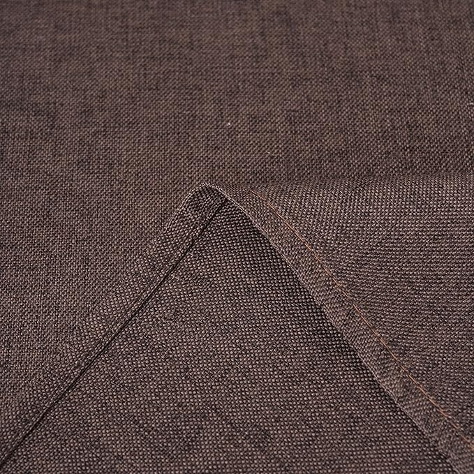 NLMUVW Brown Linen Tablecloth Round Tables Water Resistant Textured Table Cloth Farmhouse Table Cover for Kitchen Dining Coffee, 48 Inch