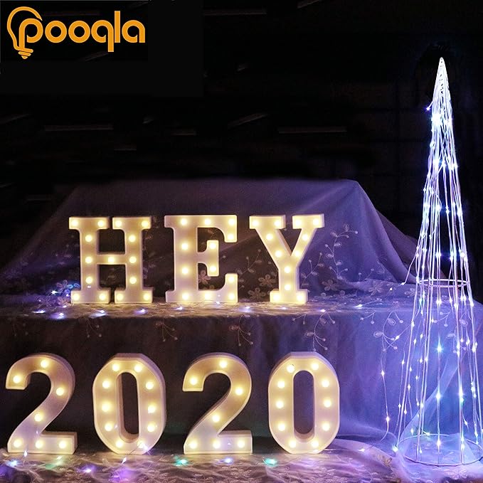 Pooqla LED Marquee Letter Lights Sign, Light Up Alphabet Letter for Home Party Wedding Decoration N