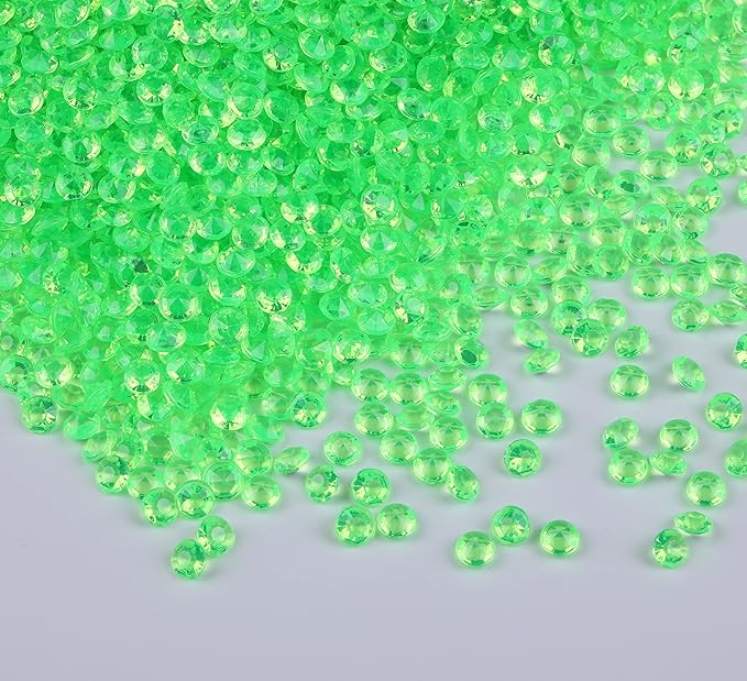 10000 pcs/Pack Wedding Table Scatter Confetti Crystals Acrylic Diamonds Vase Fillers 4.5 mm Rhinestones for Wedding, Bridal Shower, Vase Beads Decorations (Grass Green)