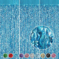 3 Pack 3.3 ft x 6.6 ft Teal Foil Fringe Curtains - Sparkle Metallic Curtains Party Decorations Photo Booth Decorations Party Supplier