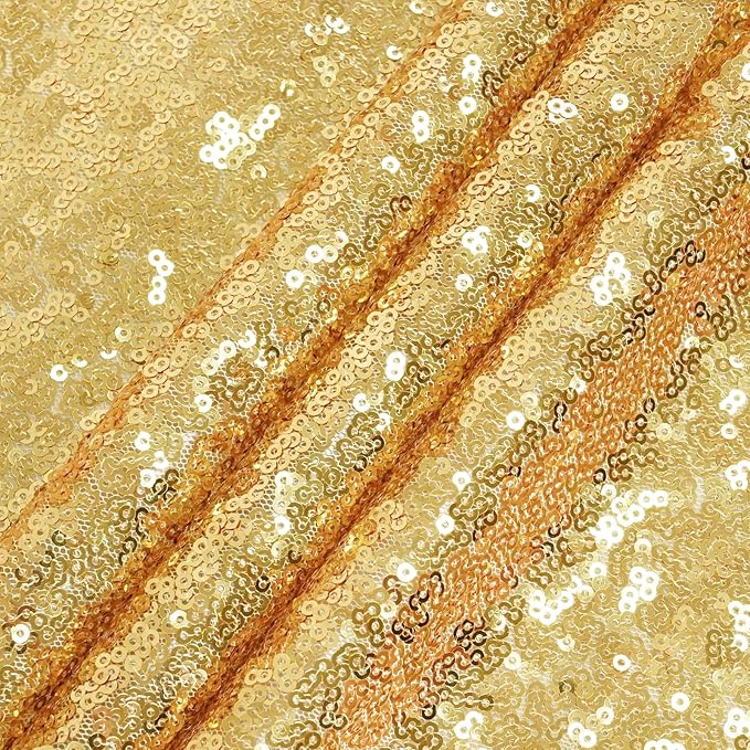 Eternal Beauty Gold Sequin Backdrop, 7x7 Ft Glitter Background Curtains for Shimmer Photography Party Wedding Birthday Back Drop Decor