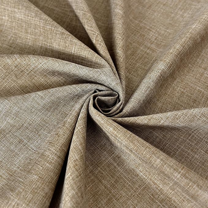 Fitable Faux Linen Table Clothes 60 x 84 Inch - 2 Pack Khaki Tablecloths for Rectangle Tables, Faux Burlap Table Covers for Kitchen Dining, Party, Farmhouse, Baby Shower