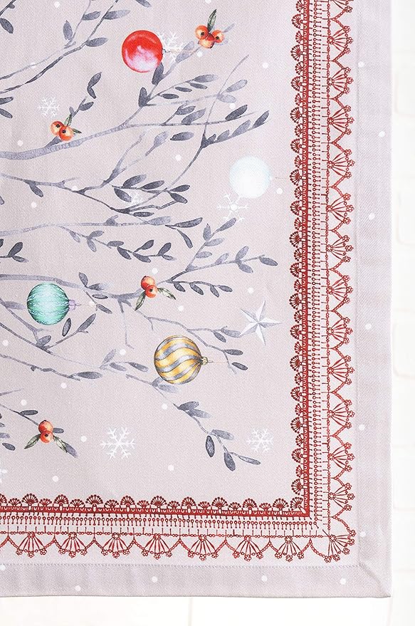 Maison d' Hermine Table Runner 100% Cotton Single Layer Table Runners 36 inches Long for Thanksgiving Christmas Decorations Home Kitchen Dining Party Wedding (Fairy Christmas, 14.5" x 36")