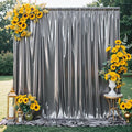 10x10FT Charcoal Silver Sequin Backdrop - 2 Panels 5x10FT Wrinkle-Free Glitter Drapes for Weddings, Parties & Events